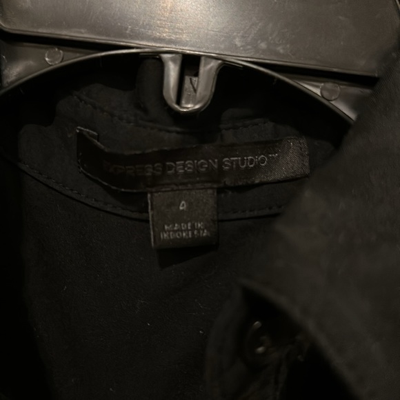 Express sz 4 black button-down shirt dress - Picture 3 of 4